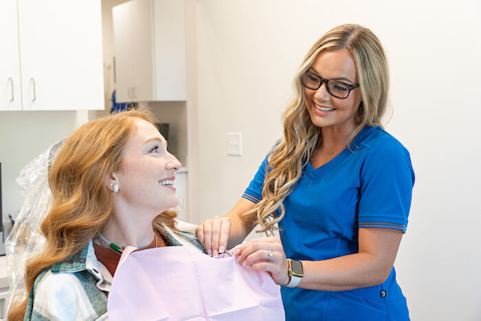 RDA preparing patient for their visit at Magnolia Ridge Dentistry